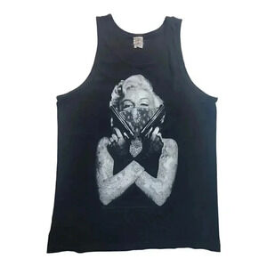 Shaka Active Mens Marilyn Monroe Graphic Tank Top Black Size L